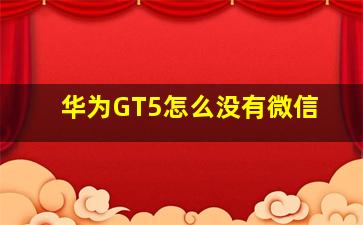 华为GT5怎么没有微信