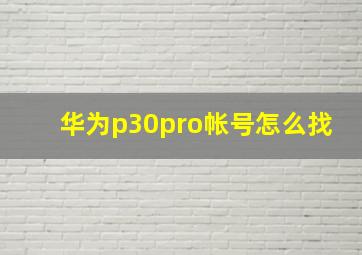 华为p30pro帐号怎么找