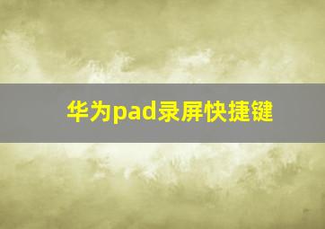 华为pad录屏快捷键