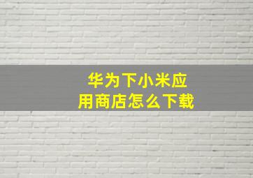 华为下小米应用商店怎么下载