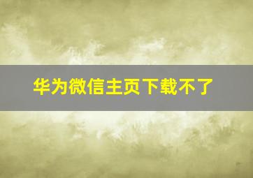 华为微信主页下载不了