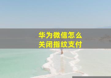 华为微信怎么关闭指纹支付