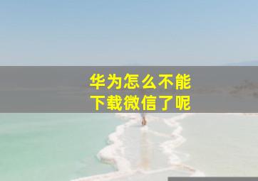 华为怎么不能下载微信了呢