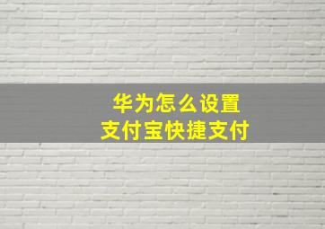 华为怎么设置支付宝快捷支付