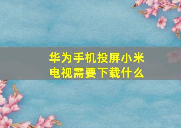 华为手机投屏小米电视需要下载什么