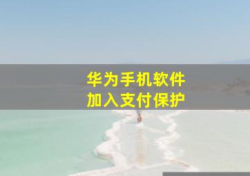 华为手机软件加入支付保护