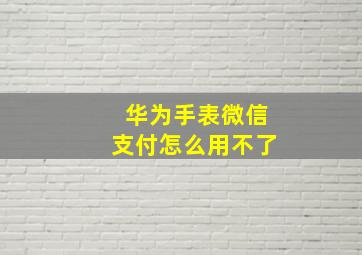 华为手表微信支付怎么用不了