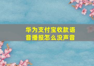 华为支付宝收款语音播报怎么没声音