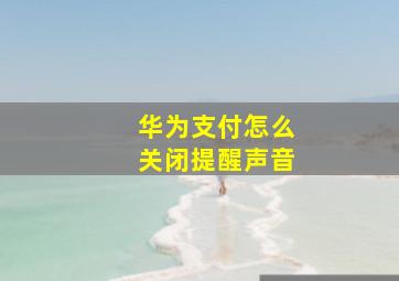 华为支付怎么关闭提醒声音