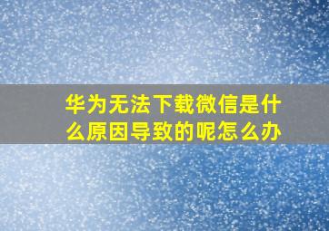 华为无法下载微信是什么原因导致的呢怎么办