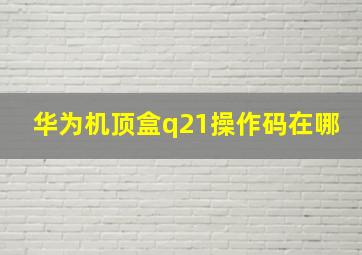 华为机顶盒q21操作码在哪