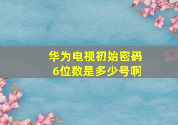 华为电视初始密码6位数是多少号啊