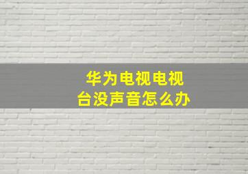 华为电视电视台没声音怎么办