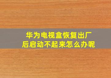 华为电视盒恢复出厂后启动不起来怎么办呢