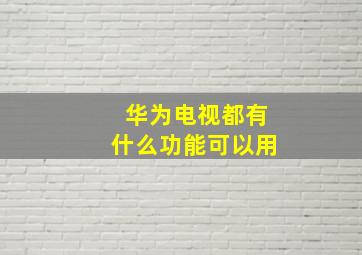 华为电视都有什么功能可以用