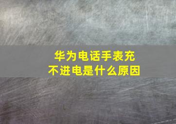 华为电话手表充不进电是什么原因