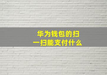 华为钱包的扫一扫能支付什么