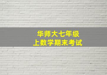 华师大七年级上数学期末考试