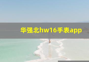 华强北hw16手表app