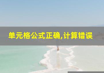 单元格公式正确,计算错误