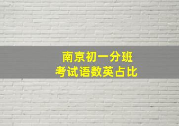 南京初一分班考试语数英占比