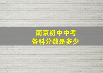 南京初中中考各科分数是多少