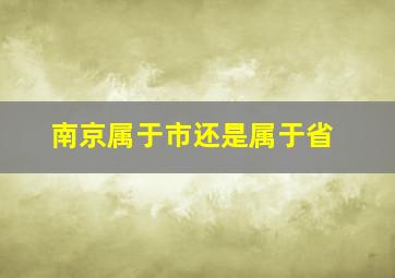 南京属于市还是属于省