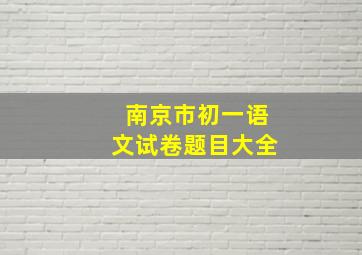 南京市初一语文试卷题目大全