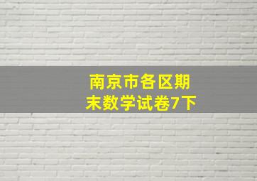 南京市各区期末数学试卷7下