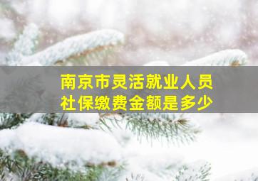 南京市灵活就业人员社保缴费金额是多少