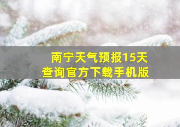 南宁天气预报15天查询官方下载手机版