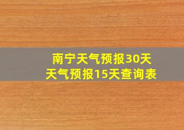 南宁天气预报30天天气预报15天查询表