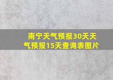 南宁天气预报30天天气预报15天查询表图片