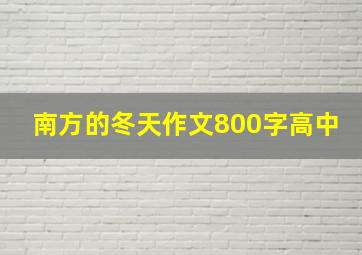 南方的冬天作文800字高中