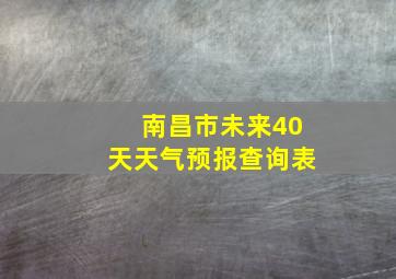 南昌市未来40天天气预报查询表