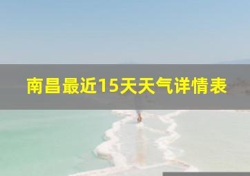 南昌最近15天天气详情表