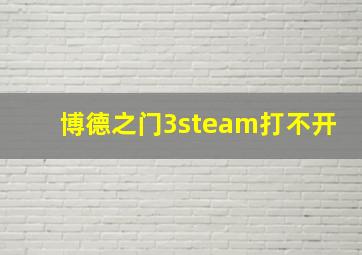 博德之门3steam打不开