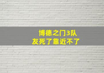 博德之门3队友死了靠近不了