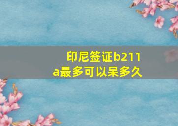 印尼签证b211a最多可以呆多久