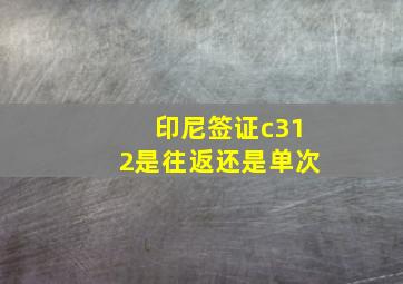 印尼签证c312是往返还是单次