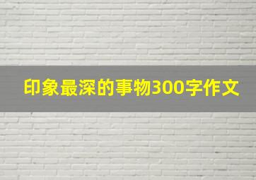 印象最深的事物300字作文