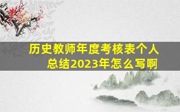 历史教师年度考核表个人总结2023年怎么写啊