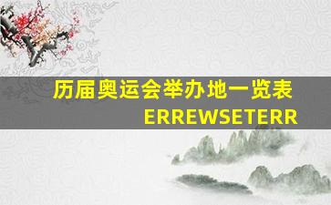 历届奥运会举办地一览表ERREWSETERR