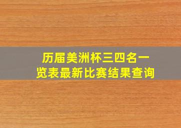 历届美洲杯三四名一览表最新比赛结果查询