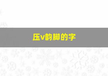 压v韵脚的字