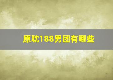 原耽188男团有哪些