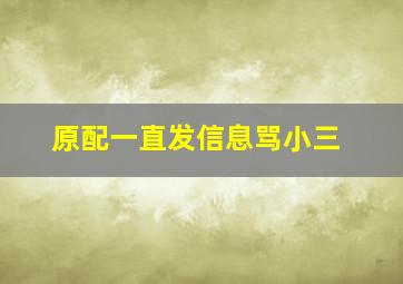 原配一直发信息骂小三