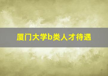 厦门大学b类人才待遇