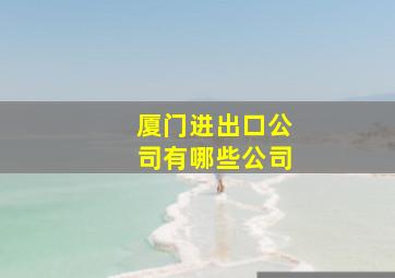 厦门进出口公司有哪些公司