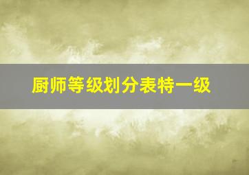 厨师等级划分表特一级